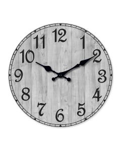 Custom Country gray wood clock silent quartz decor for farmhouse lovers, rustic decorators & shabby chic fans - charming in living rooms, kitchens cozy spaces