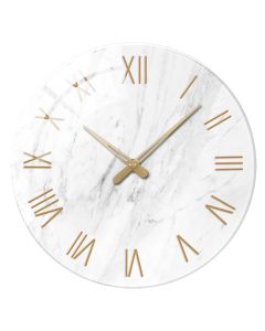 Custom Marble & gold roman clock silent glass decor for luxury lovers, modern designers elegant homeowners - chic in living rooms, offices upscale spaces