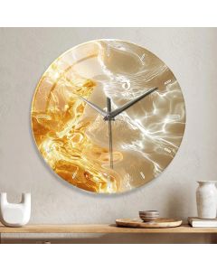 Custom Modern gold glass clock silent luxury decor for elegant homeowners, interior designers & stylish professionals - chic in living rooms, bedrooms upscale spaces