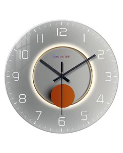 Custom Luxe gray glass wall clock silent quartz decor for modern minimalists, elegant homeowners & design enthusiasts - sophisticated in living rooms, offices chic spaces