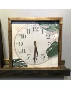 Tropical Elegance Square Wall Clock - Modern Timepiece for Home or Office Decor, Large Size Perfect for Living Rooms and Kitchens