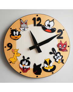 Custom Animaniacs characters, Wooden Wall Clock for Home Decor in Living Room, Kitchen and Kid Decorations Gifts