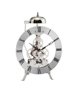 Metal Table Clock Minor Single Side Desk Clock Bell Rings Mechanical Watch Interior Accessories with Band Leg Retro Design