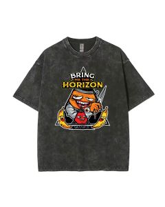 Bring Me the Horizon () Mineral Wash T-Shirt - Stylish Unisex Tee for Casual Wear, School, and Beach - Get the Cool T-Shirt Look!