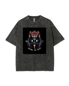 Cat Mineral Wash T-Shirt for Unisex Teens - Perfect for Casual, School, Summer & Gifts | Cool & Classic Beach Shirt | Get Yours Now!