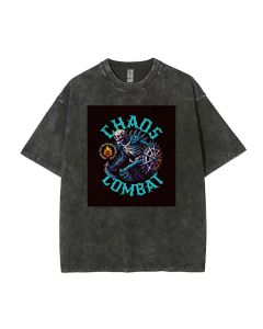 Chaos Combat Mineral Wash T-Shirt - Trendy Unisex Beach Shirt for Teens, Perfect for Casual Wear, School, and Gifts - Cool Classic T-Shirt Design!