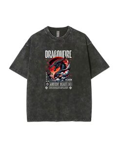 Dragonfire Ancient Beast Mineral Wash T-Shirt - Unisex Teen Casual Beach Shirt. Cool, Classic Tee - Perfect for Summer & Holidays. Gift-Worthy!