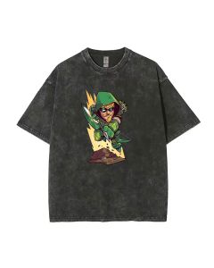 Green Arrow Mineral Wash T-Shirt - Casual & Classic Beach Shirt for Unisex Teens | Summer Must-Have | Gift-Worthy & Cool T-Shirts