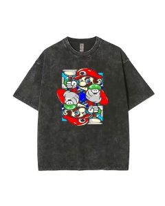 Retro Mario 29 Mineral Wash T-Shirt - Unisex Teen Beach Shirt, Cool & Classic Design for Casual Wear, School, Summer & Holidays - Affordable T-Shirt