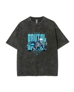 Rugby Skull Unisex Teen T-Shirt - Casual Summer School & Weekend Wear | Men's Flannel Oversized Style | Perfect Birthday & Holiday Gift