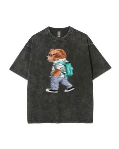 Unisex Teddy Back to School Mineral Wash T-Shirt for Teens - Perfect for Casual Wear, Beach, & Summer - Cool Classic T-Shirt & Gift!