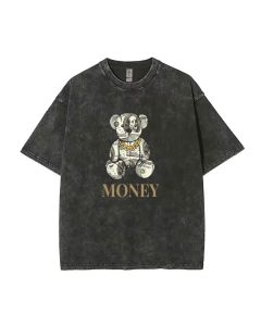 Teddy Bear-113 Mineral Wash T-Shirt: Unisex Beach & Casual Wear | Cool & Classic Tee for Teens, Perfect for School & Gift-Giving!