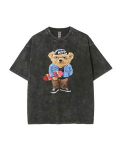 Teddy NYC Skate Mineral Wash T-Shirt: Cool Unisex Beach Shirt for Teens - Classic Style & Versatility - Perfect for Casual Wear, School, and Gifts