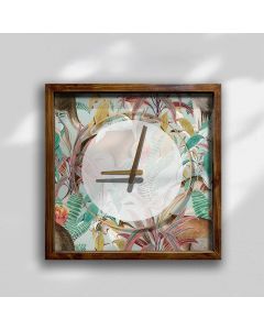 Tropical Jungle Botanical Square Wall Clock - Modern Decor for Living Room, Bedroom, or Office - Large Timepiece with Detailed Illustration