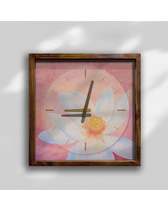 Stunning Serenity: Modern Lotus Flower Square Wall Clock | Soft Pastel Design | Kitchen, Living Room, or Office Decor for All Ages and Styles