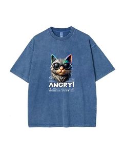 Angry Unisex Teen T-Shirt - Summer Casual Wear for School & Weekends | Birthday & Holiday Gift | Men's Flannel & Oversized Style