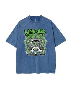 Blink 182 Green Mineral Wash T-Shirt: Unisex Teen Beach Shirt with Cool, Classic Style - Perfect for Casual Wear, School, Summer, and Holidays!