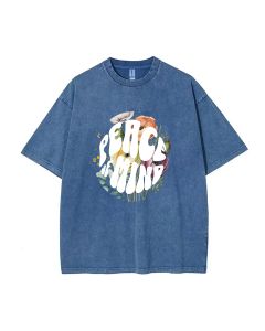 Boho Floral T Shirts Peace of Mind - Unisex Teen T-Shirt for School & Weekends, Birthday & Holiday Gift - Men's Oversized Flannel Casual Wear