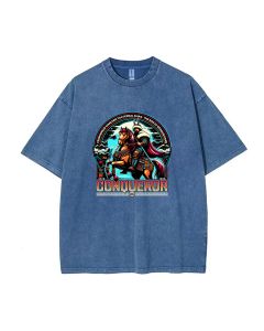 Unisex Conqueror Mineral Wash T-Shirt - Perfect for Casual Wear, School, and Summer - Cool and Classic Beach Shirt for Teens - Great Gift Idea