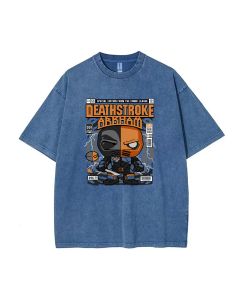 Death Stroke Mineral Wash T-Shirt: Cool and Classic Beach Shirt for Unisex Teens - Perfect for Casual Wear, School, Gifts, Summer and Holidays!