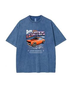 Drift Legends - Racing Car Mineral Wash T-Shirt: Unisex Beach & Casual Cool Classic Tee for Teens, Perfect Gift for Summer and Holidays