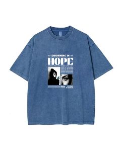 Drowning In Hope Mineral Wash T-Shirt - Unisex Beach Shirt for Teens. Cool, Classic T-Shirt for Casual Wear, School, Summer, Holidays, Gifts.