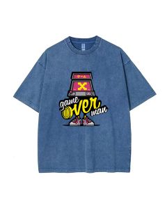 Game Over Man Mineral Wash T-Shirt - Cool Beach Shirt for Unisex Teens, Perfect for Casual Wear or gifting - Summer and Holiday Essential!