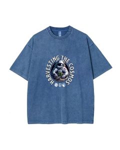 Harvesting The Cosmos Unisex Teen T-Shirt - Summer Casual School & Weekend Wear | Birthday & Holiday Gift | Men's Oversized Flannel Style