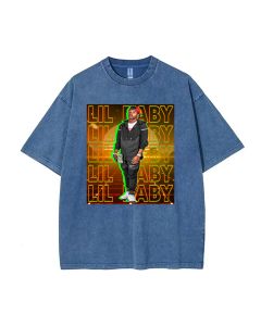 Lil Baby Mineral Wash T-Shirt: Cool Beach Shirt for Unisex Teens, Perfect for Casual Wear, School, Summer. Classic and Trendy Design!