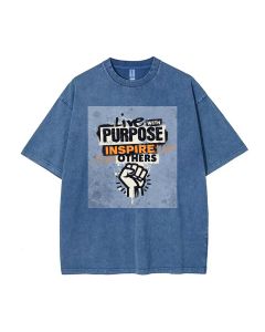 Live With Purpose Teen T-Shirt - School/Weekend Summer Casual Wear | Men's Flannel/Oversized Style | For Teens - Birthday/Holiday Gift!