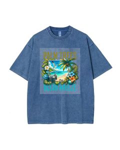 Palm Trees Ocean Breeze Unisex Teen T-Shirt - Perfect for Summer School & Weekends | Birthday & Holiday Gift | Men's Flannel & Oversized Style