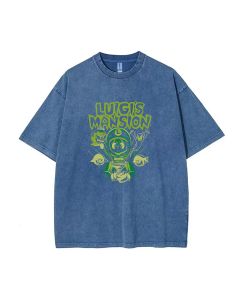 Retro Luigis Mansion Mineral Wash T-Shirt - Unisex Teens Beach Shirt - Cool and Classic T-Shirt for Casual Wear, School, and More!