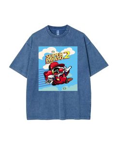 Retro Mario 39 Mineral Wash T-Shirt | Unisex Casual Beach Shirt | Cool Classic Tee for Teens | Perfect Gift for Summer & Holidays!