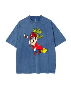 Retro Mario 41 Mineral Wash T-Shirt - Cool Beach & Casual Wear for Unisex Teens | Classic & Stylish Tee | Great Gift for Summer & Holidays