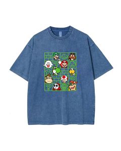 Retro Mario 85 Mineral Wash T-Shirt - Cool Unisex Beach Shirt for Teens. Classic Design for Casual Wear, School, Summer & Holidays.