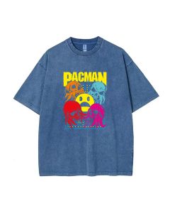 Retro Pacman Mineral Wash T-Shirt | Cool Summer Beach Shirt for Teens | Classic Unisex Tee | Perfect Gift for Casual Wear & School