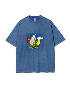 Retro Sonic Mineral Wash T-Shirt - Cool and Classic Beach Shirt for Unisex Teens | Perfect for Casual Wear, School, Summer, and Holidays!