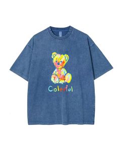 Teddy Bear-30 Mineral Wash T-Shirt: Unisex Teen Beach Shirt for Casual Wear, School, and Gifts - Cool and Classic T-Shirt Design!