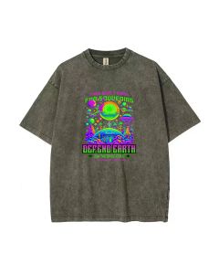 Alien Invasion Unisex Teen T-Shirt - Summer Casual Wear | School & Weekend Style | Birthday & Holiday Gift Idea | Men's Flannel & Oversized Fit