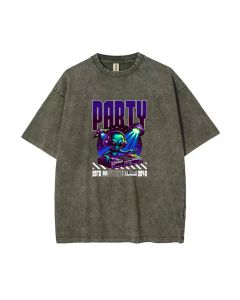 Alien Party Unisex Teen T-Shirt - Summer Casual Wear for School & Weekends | Men's Flannel & Oversized Style | Birthday & Holiday Gift