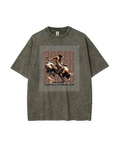 American Rodeo Teen T-Shirt - Summer Casual for School & Weekends | Gift for Birthdays & Holidays | Unisex Flannel & Oversized Style