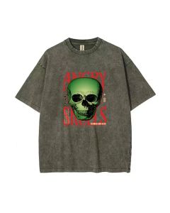 Angry Skulls Unisex Teen T-Shirt - School & Weekend Casual Wear | Summer Birthday & Holiday Gift | Men's Oversized Flannel Style