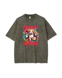 Animal Lovers Unisex Teen T-Shirt - School & Weekend Summer Casual Wear | Birthday & Holiday Gift | Oversized Flannel & Men's Style