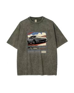 Car Graphic Mineral Wash T-Shirt - Cool & Classic Beach Shirt for Unisex Teens. Ideal for Casual Wear, School, Summer & Holidays!