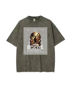 Chained Descent Mineral Wash T-Shirt - Unisex Summer Beach Shirt | Classic & Cool Tees for Teens | Perfect Gift for Casual Wear & School