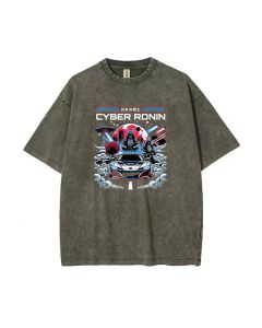 Cyber Ronin Mineral Wash T-Shirt: Versatile Unisex Teen Beach Shirt | Cool & Classic Tee for Casual Wear, School, and Summer Holidays