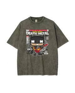 Dark Night Death Metal Mineral Wash T-Shirt: Unisex Cool Beach Tee for Teens - Perfect for Casual Wear, School, and Gifts. Classic Design!