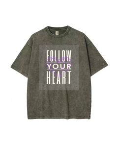 Follow Your Heart Unisex Teen T-Shirt - Summer Casual Wear for School & Weekends - Great Birthday & Holiday Gift - Men's Flannel & Oversized Style