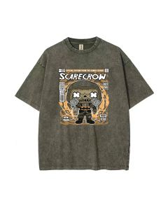 Scarecrow Batman Mineral Wash T-Shirt: Unisex Teens' Casual Beach Shirt | Cool Classic T-Shirt for School & Summer | Gift for Holidays