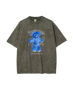 Teddy Bear-54 Mineral Wash T-Shirt - Unisex Beach Shirt for Teens | Cool & Classic Summer Tee for Casual or School Wear | Perfect Gift